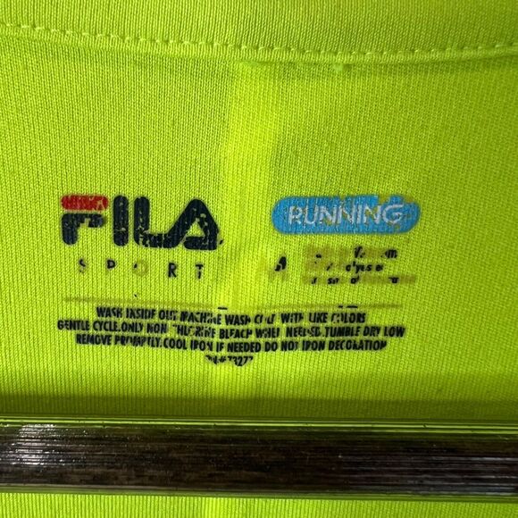 Fila Sport Womens Neon Yellow Running T-Shirt M - Picture 3 of 11